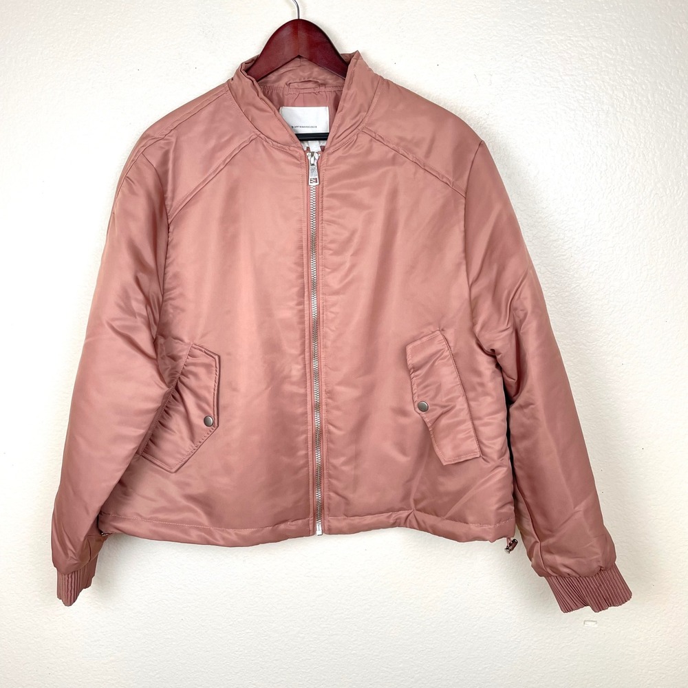 Anthropologie Bomber Jacket Sz M Utility Windbreaker Minimalist Lightweight